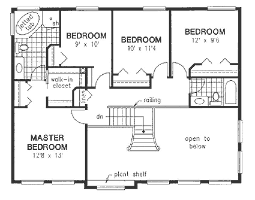 Second Floor Plan for House Plan #137159