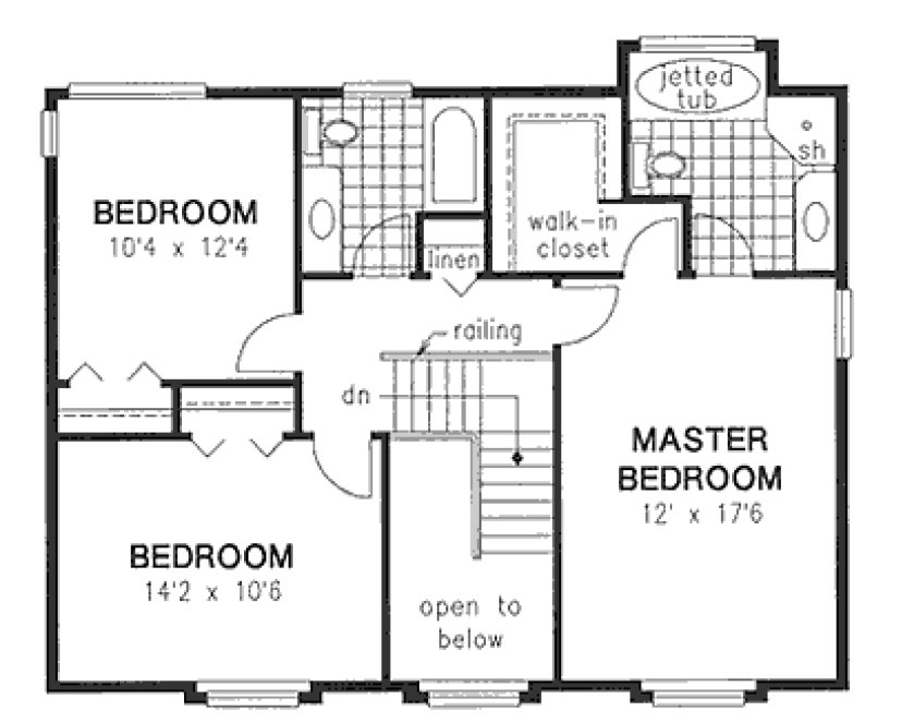 Second Floor Plan for House Plan #136159