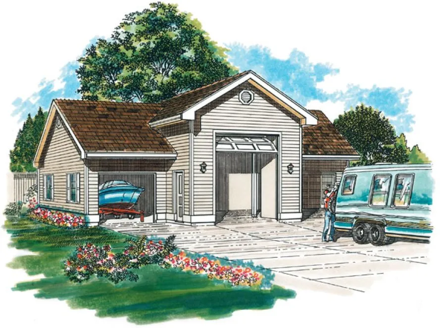 Full Rendering for House Plan #510910