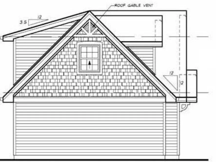 Left Elevation for House Plan #510820