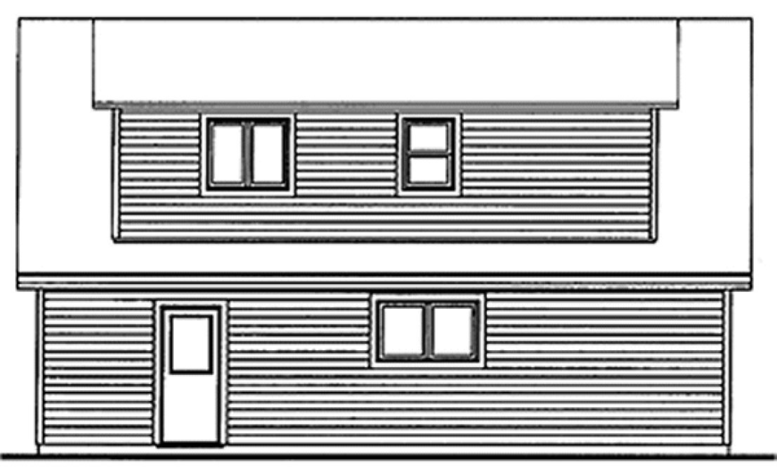 Rear Elevation for House Plan #510820