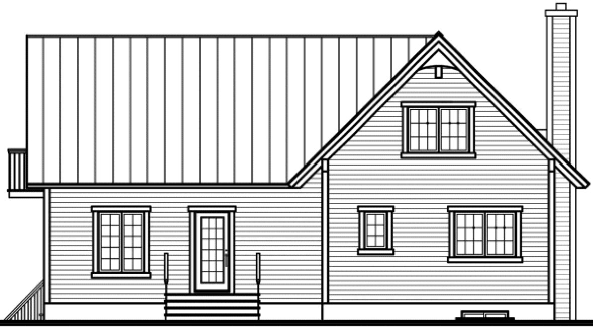 Rear Elevation for House Plan #141193