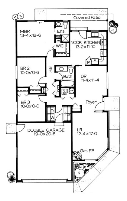 Main Floor Plan for House Plan #200282