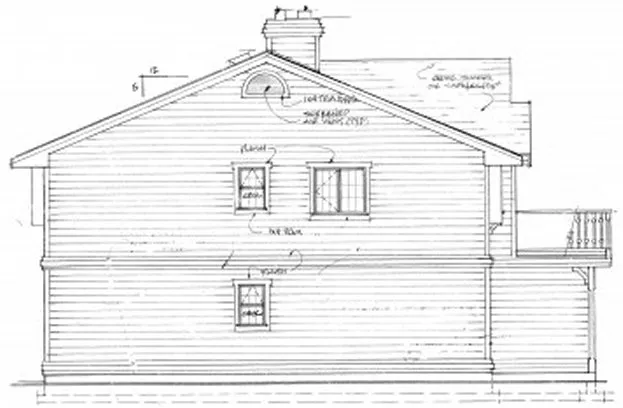 Left Elevation for House Plan #5107400