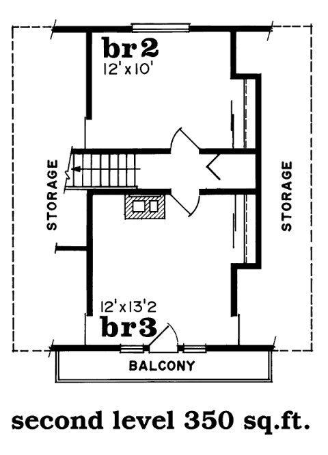 Second Floor Plan for House Plan #515500