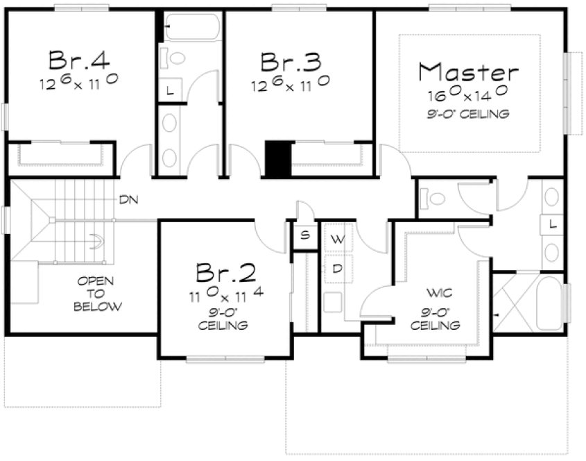 Second Floor Plan for House Plan #153722