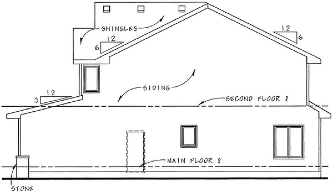 Right Elevation for House Plan #154434