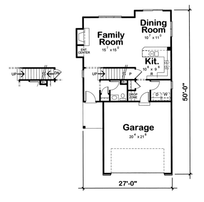 Main Floor Plan for House Plan #154434