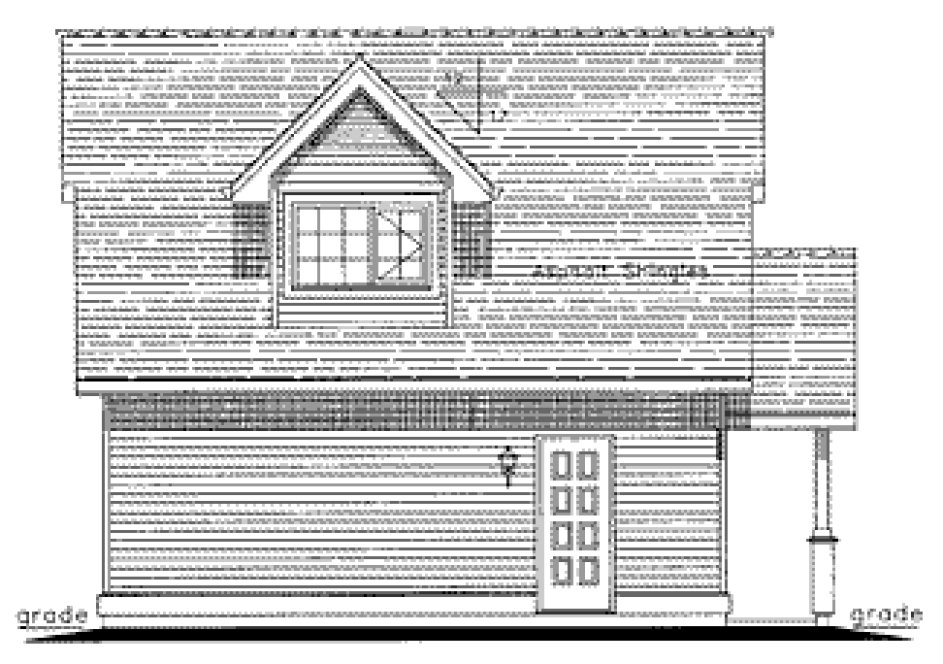 Rear Elevation for House Plan #136534