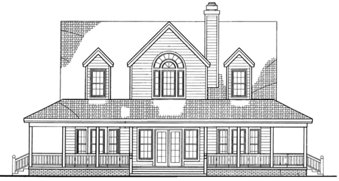 Rear Elevation for House Plan #529163