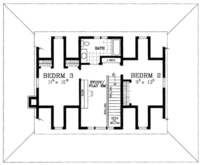 Second Floor Plan for House Plan #527532