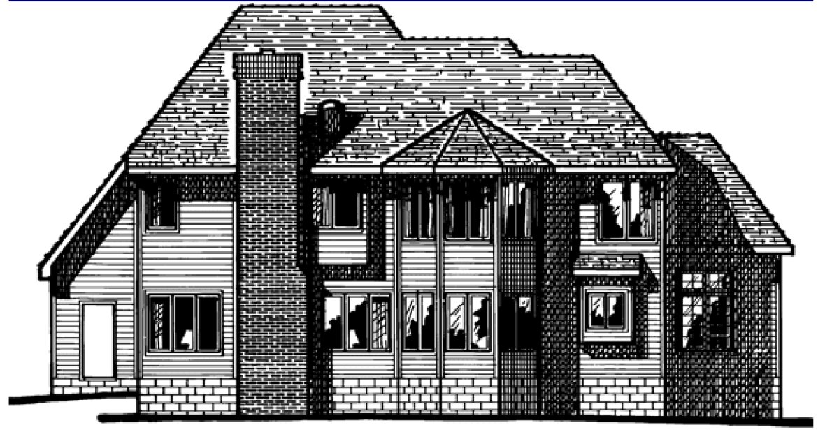 Rear Elevation for House Plan #150151