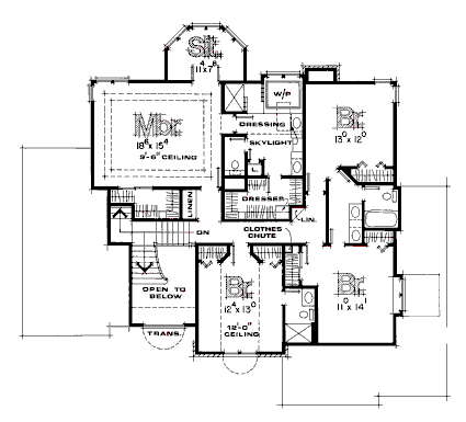 Second Floor Plan for House Plan #150151