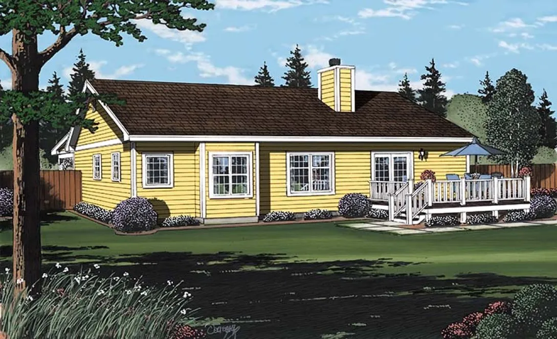 Rear Elevation for House Plan #182742