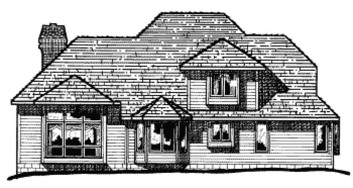 Rear Elevation for House Plan #154712