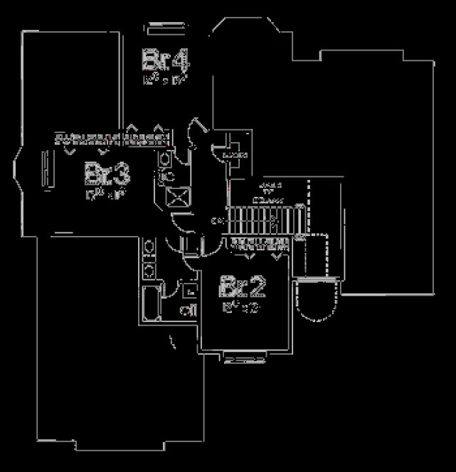 Second Floor Plan for House Plan #154712