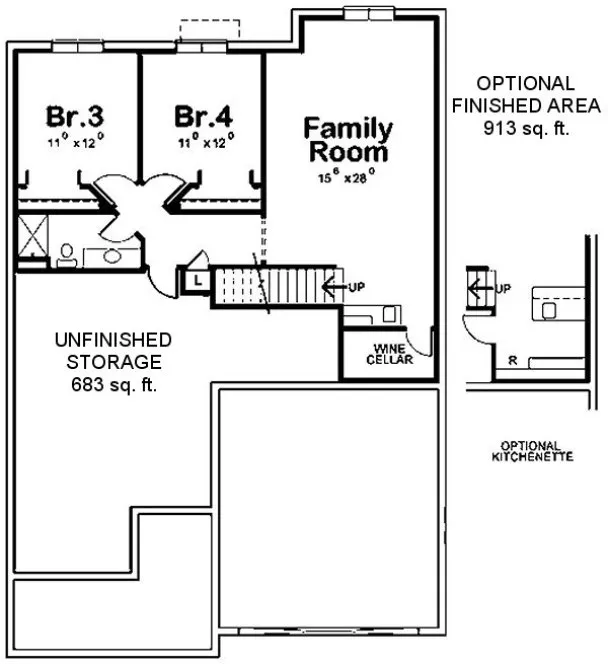 Basement Plan for House Plan #159422