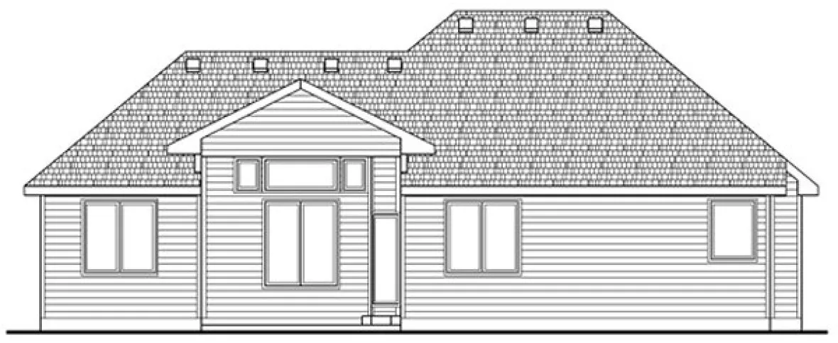 Rear Elevation for House Plan #156159