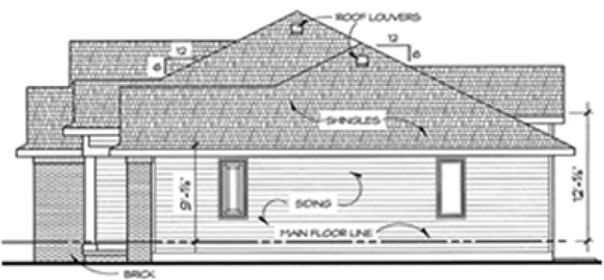 Right Elevation for House Plan #156159