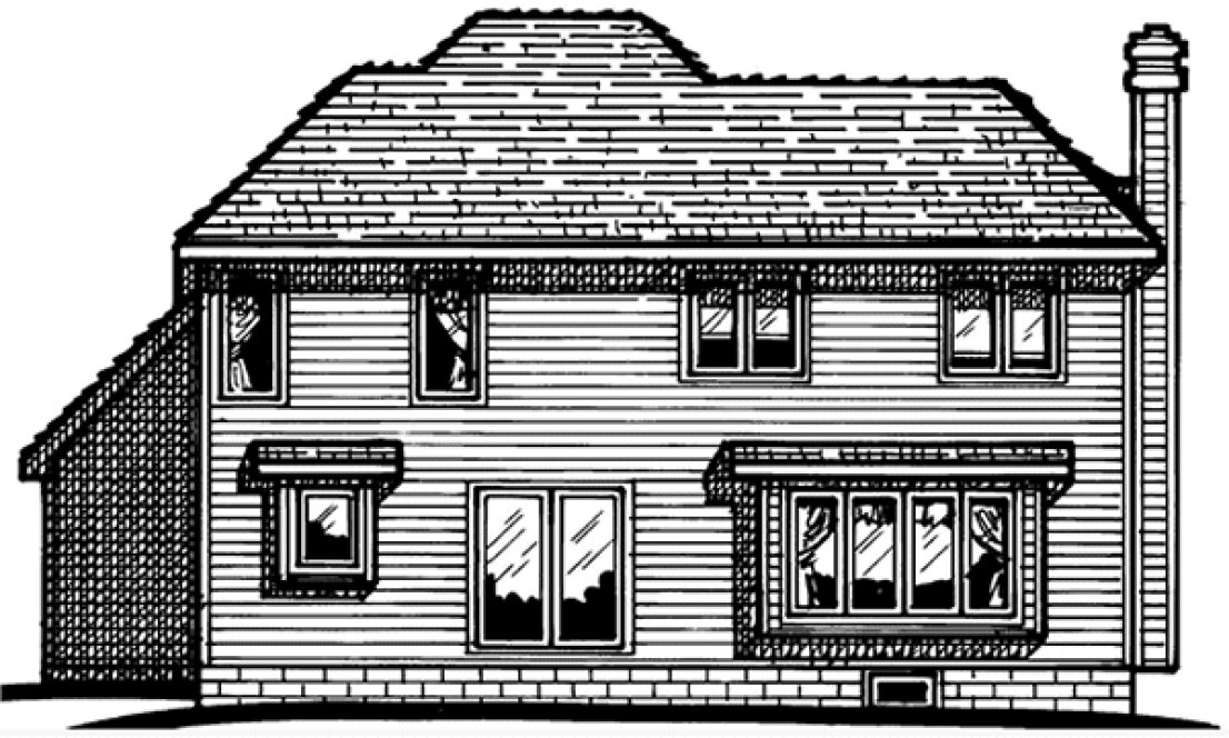 Rear Elevation for House Plan #156422