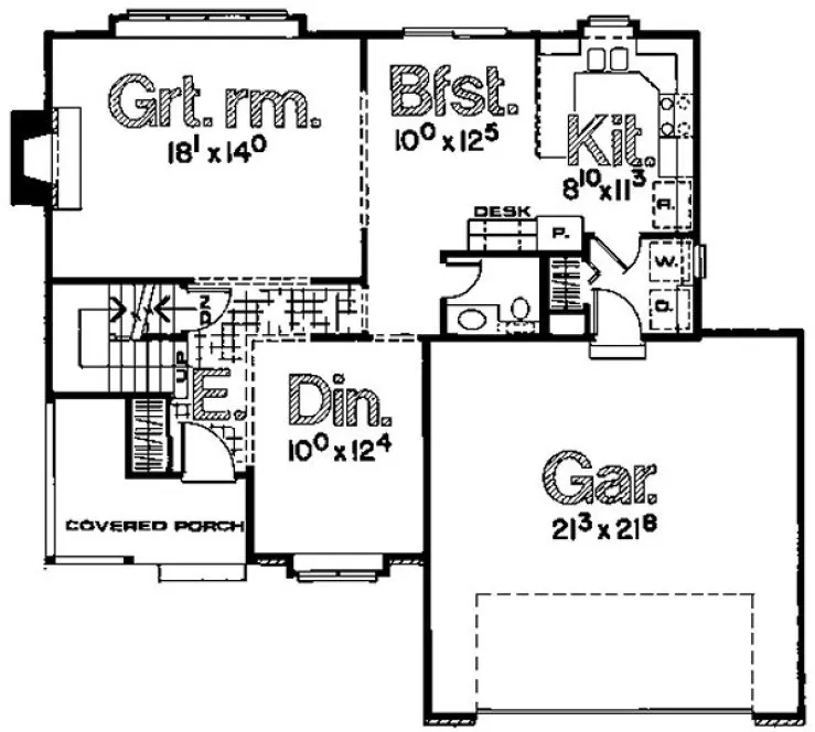 Main Floor Plan for House Plan #156422