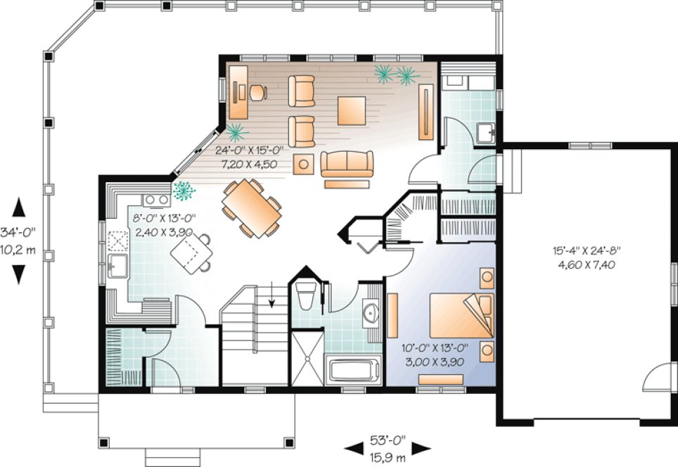 Main Floor Plan for House Plan #140393