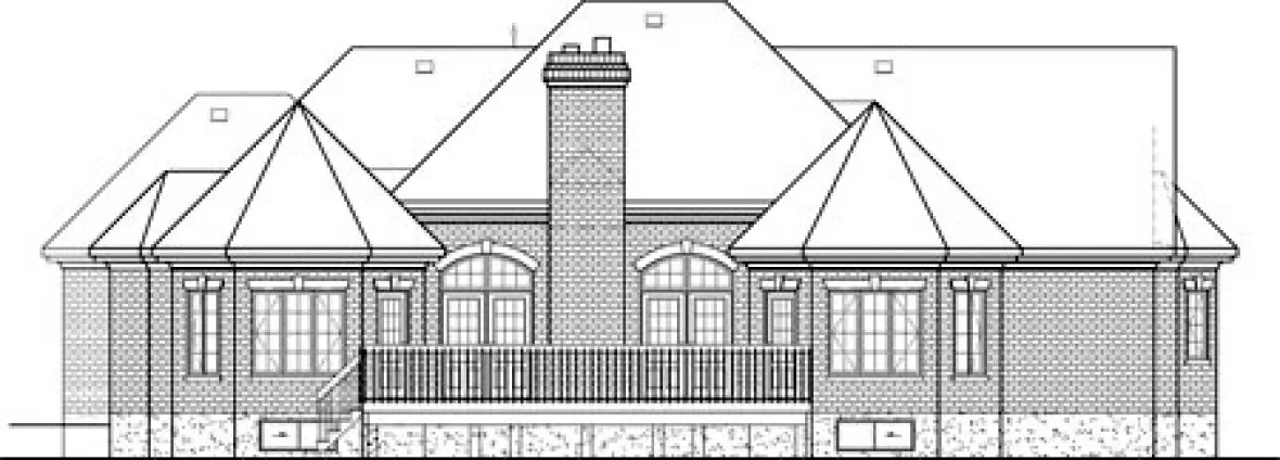 Rear Elevation for House Plan #173711