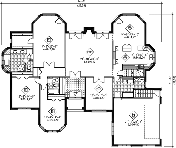 Main Floor Plan for House Plan #173711