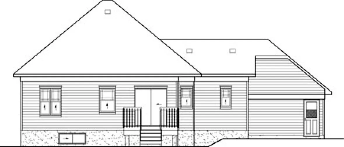Rear Elevation for House Plan #171971