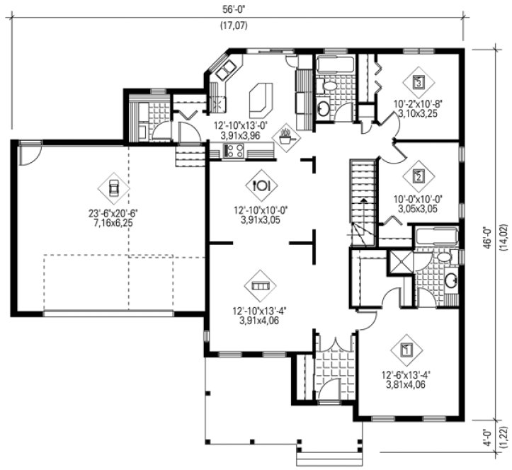 Main Floor Plan for House Plan #171971