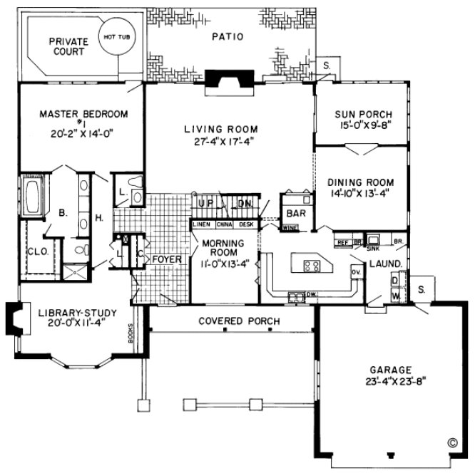 Main Floor Plan for House Plan #184351