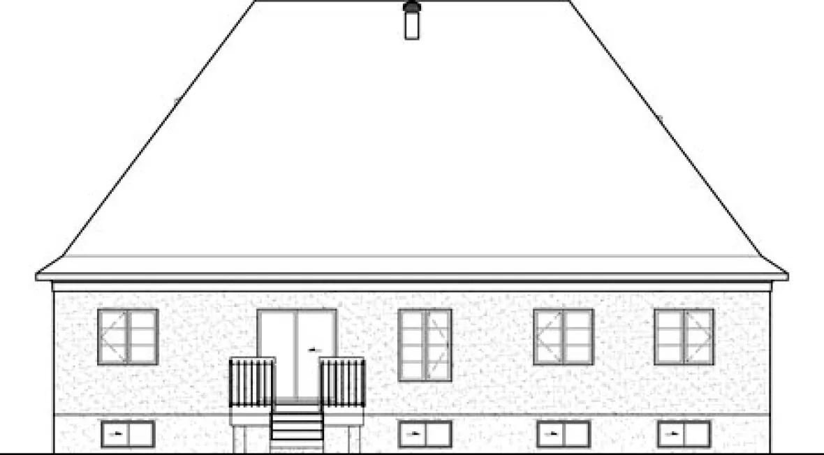 Rear Elevation for House Plan #175211