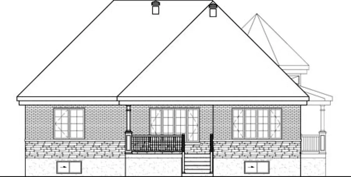 Rear Elevation for House Plan #178611