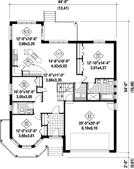 Main Floor Plan for House Plan #178611