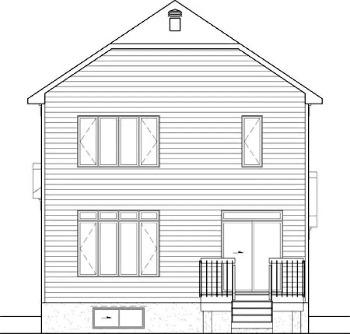 Rear Elevation for House Plan #179812