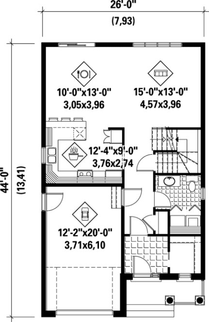 Main Floor Plan for House Plan #179812
