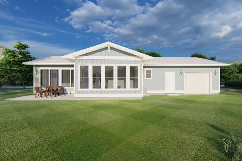 Rear Elevation for House Plan #195308