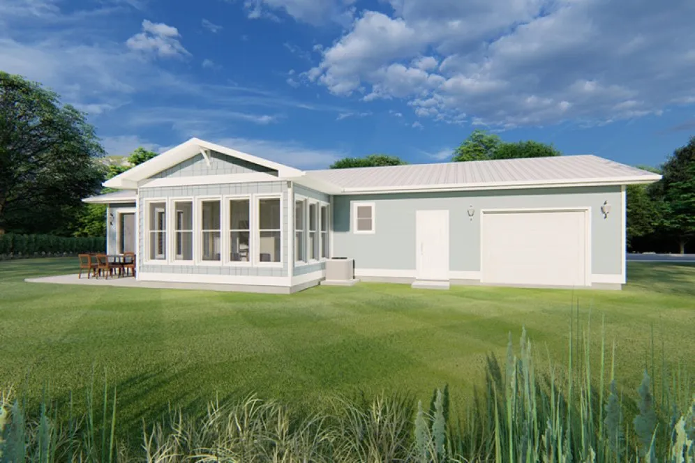 Rear Elevation for House Plan #195308