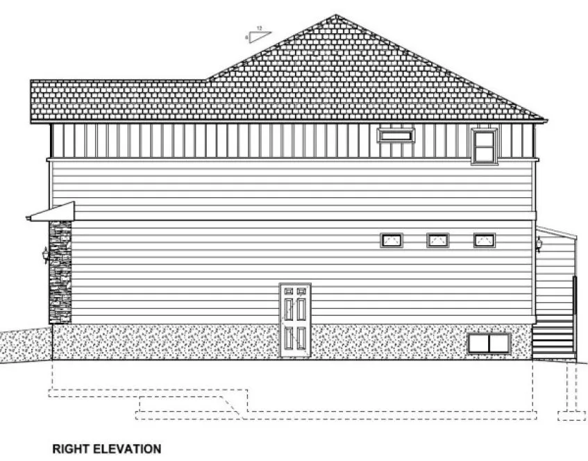 Right Elevation for House Plan #195256