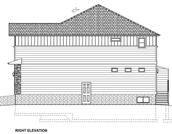 Right Elevation for House Plan #195256