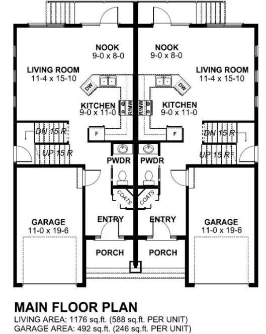 Main Floor Plan for House Plan #195256