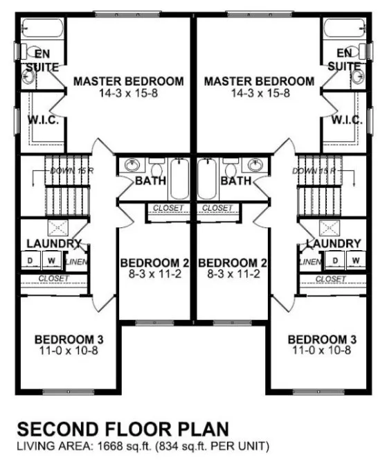 Second Floor Plan for House Plan #195256