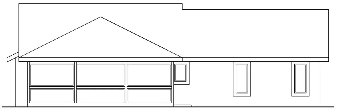 Rear Elevation for House Plan #342451