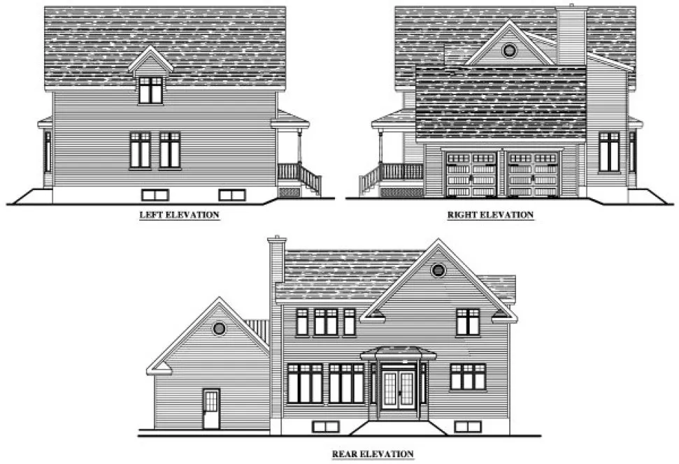 Rear Elevation for House Plan #420265