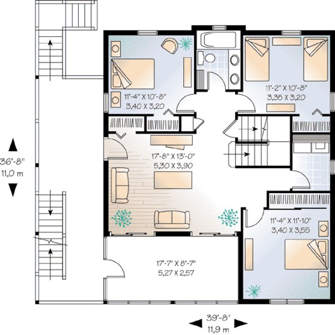 Second Floor Plan for House Plan #143494
