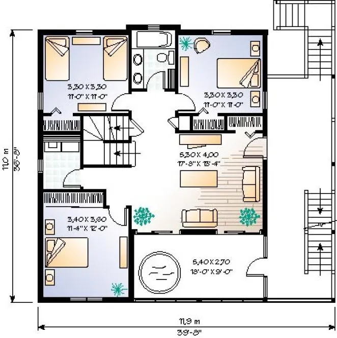 Second Floor Plan for House Plan #144943