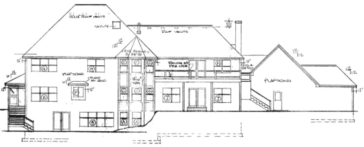 Rear Elevation for House Plan #188670