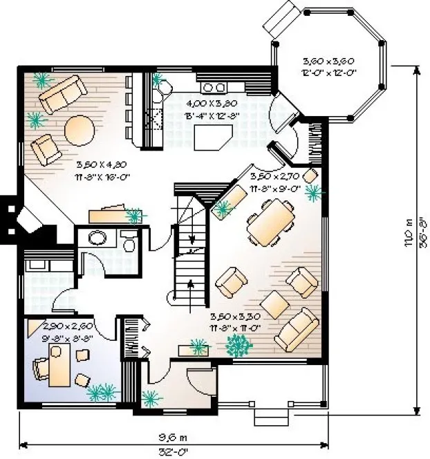 Main Floor Plan for House Plan #148252