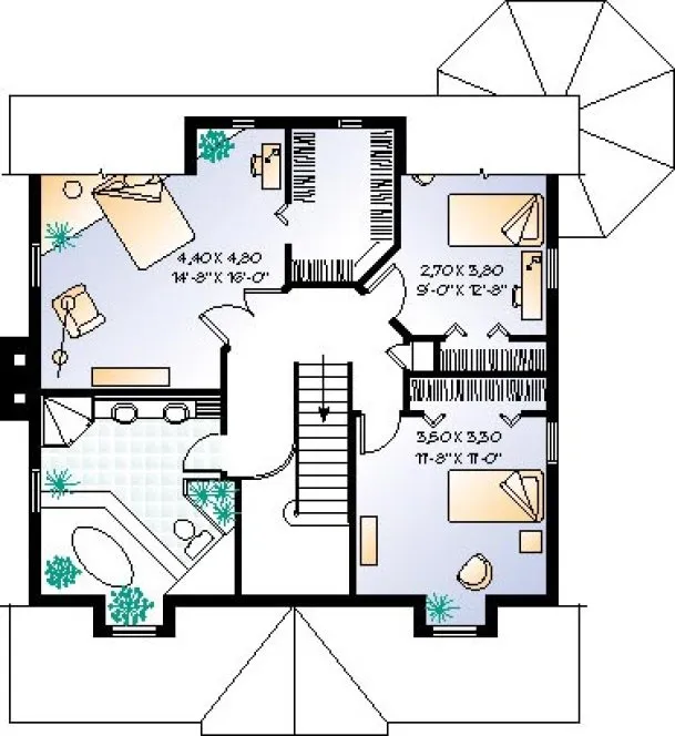 Second Floor Plan for House Plan #148252