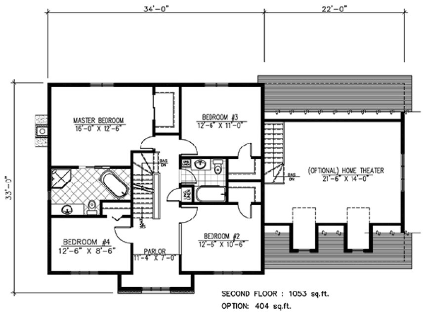 Second Floor Plan for House Plan #420885